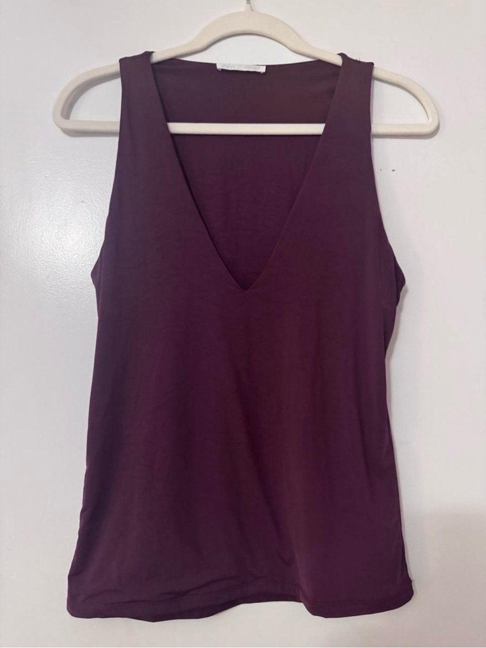 Zara Deep Plum V-Neck Tank Top